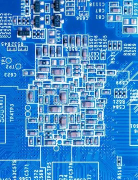 Close up of Electronic Circuits in Technology on  Mainboard Stock-Fotos