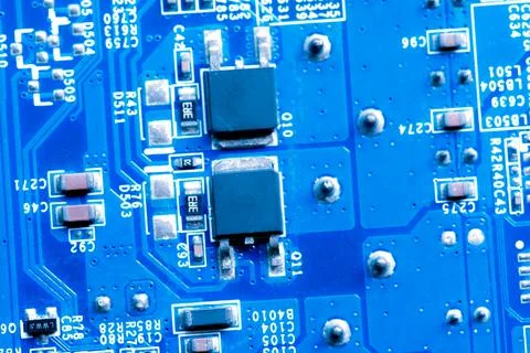 Close up of Electronic Circuits in Technology on  Mainboard Stock-Fotos