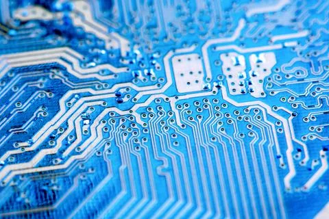Close up of Electronic Circuits in Technology on  Mainboard Stock-Fotos