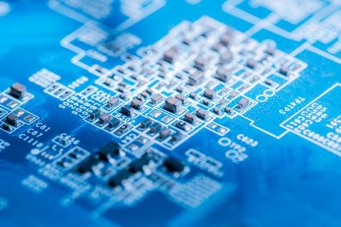 Close up of Electronic Circuits in Technology on  Mainboard Stock-Fotos