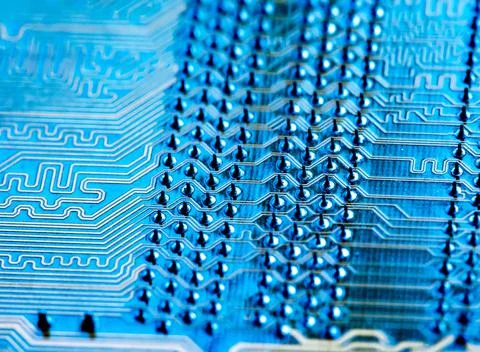 Close up of Electronic Circuits in Technology on  Mainboard Photos