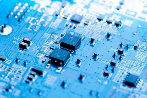 Close up of Electronic Circuits in Technology on  Mainboard Фото