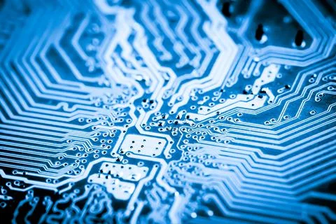 Close up of Electronic Circuits in Technology on  Mainboard Stock Photos