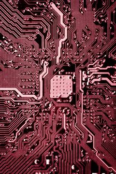 Close up of Electronic Circuits in Technology on  Mainboard Stock Photos