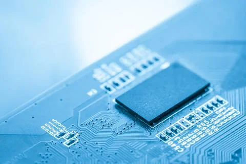 Close up of Electronic Circuits in Technology on  Mainboard Stock Photos