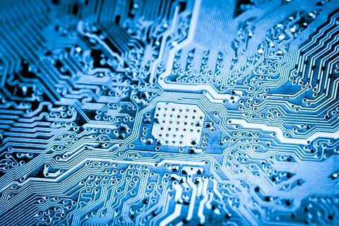 Close up of Electronic Circuits in Technology on  Mainboard Фото