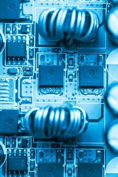 Close up of Electronic Circuits in Technology on  Mainboard Stock Photos