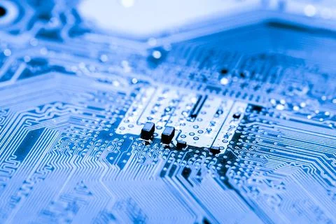 Close up of Electronic Circuits in Technology on  Mainboard Stock Photos