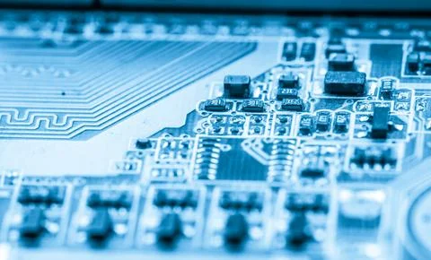 Close up of Electronic Circuits in Technology on  Mainboard Stock Photos