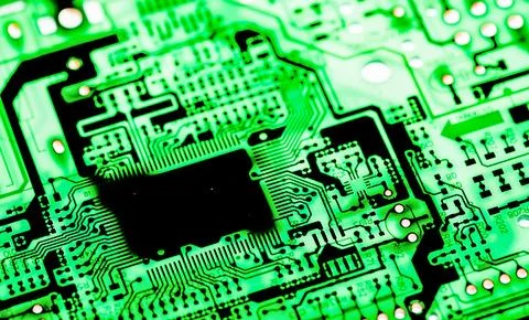 Close up of Electronic Circuits in Technology on  Mainboard Фото