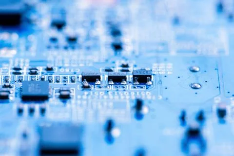Close up of Electronic Circuits in Technology on  Mainboard Stock Photos