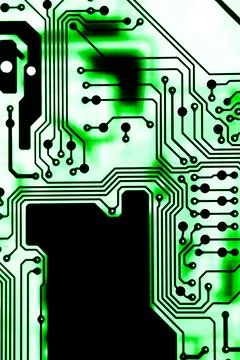 Close up of Electronic Circuits in Technology on  Mainboard 스톡 사진