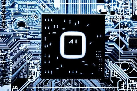 Close up of Electronic Circuits in Technology on  Mainboard Stock Photos