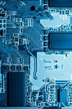 Close up of Electronic Circuits in Technology on  Mainboard Stock Photos