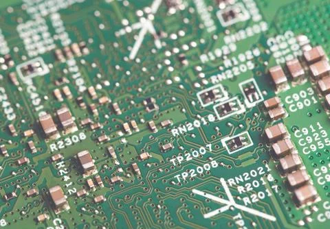 Close up of electronic components on the motherboard, microprocessor chip Stock Photos