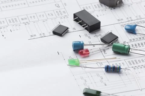 Close up electronic components Stock Photos