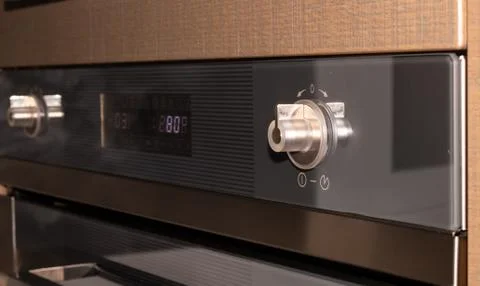 Close up of electronic oven display Stock Photos