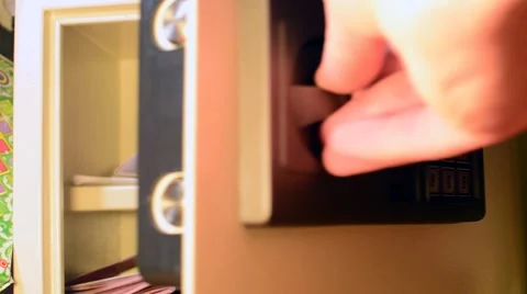 Close Electronic Safe Stock Footage 59609212