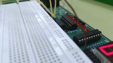 Close up of electronics engineer Ic connection. Stock Footage 117591886