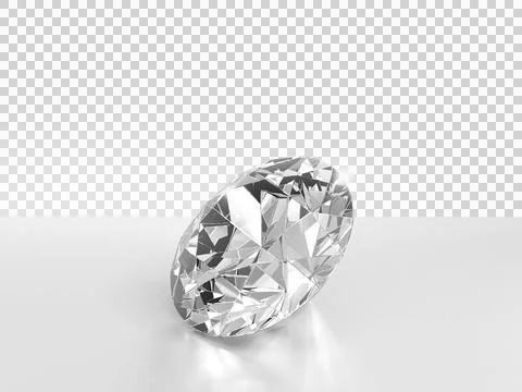 Close up of elegant diamond on table, transparent background Stock Illustration