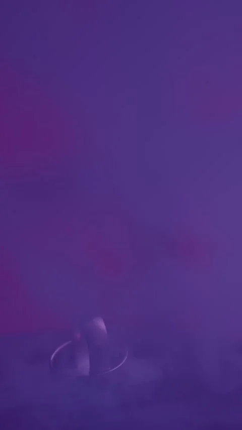 Close-up of Elegant Rings with Purple Lighting in Vertical Format Stock Footage 321082058