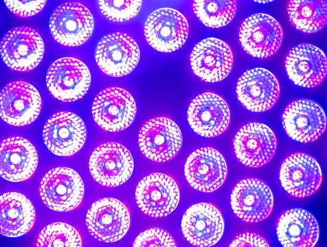 Close-up of the elements that form a strobe light. Various colors Stock Photos