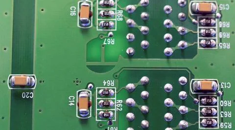 Close up of elements incorporated on circuit board Stock Photos