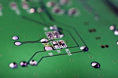 Close up of elements incorporated on circuit board Stock Photos