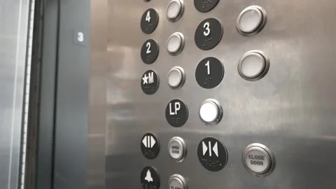 Close Up of Elevator Button Panel with Braille and Tactile Numbers 스톡 동영상 333488475