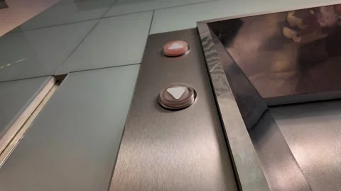 Close-up of Elevator Buttons in Modern Building, Real Camera Footage Stock Footage 325789874