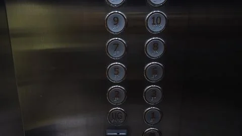 Close-up of Elevator Buttons Showing Floor Numbers. Stock Photos