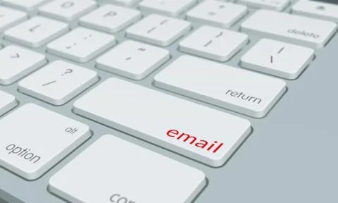 Close up of email keyboard button Illustrazione stock