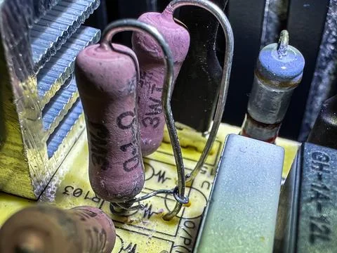 Close-up of the embedded components of the printed circuit board Stock Photos