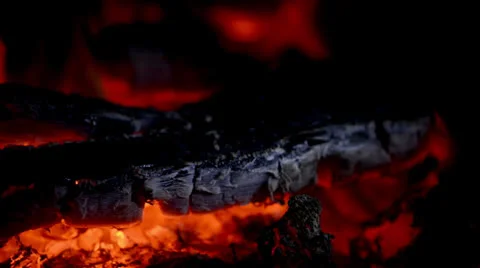 Close-up on embers Stock Footage 22937898