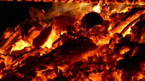 Close-up of the embers.4K Stock Footage 64822244