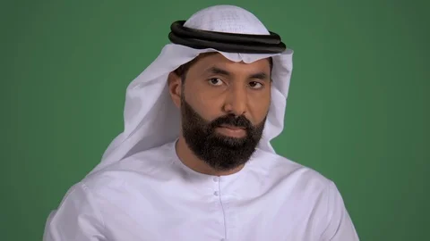 Close up of emirati man typing. Stock Footage 94478936