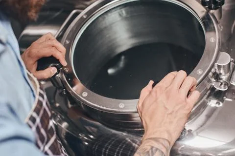 Close up of an empty beer barrel. Stock Photos