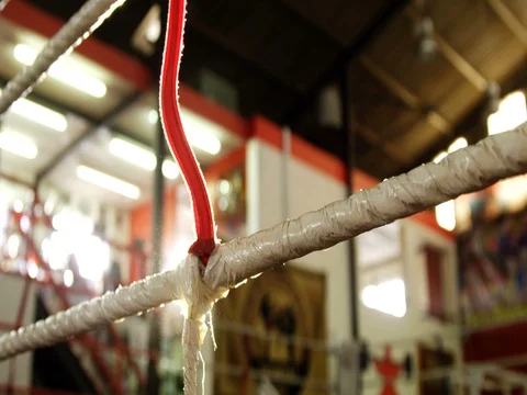 Close-up of empty boxing ring Stockbeeldmateriaal 72295221