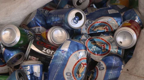 Close up of empty cans Stock Footage 68701312