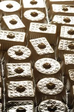 Close up on empty chocolate box Stock Photos