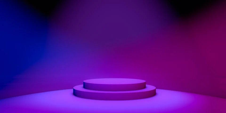 Close up empty colorful 2 steps pedestal for background. Stock Illustration