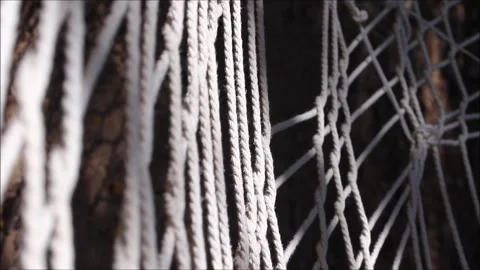 Close-up an empty hammock detail  in the garden Stock Footage 163740753
