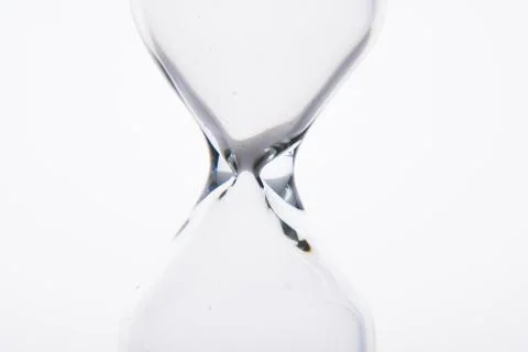 Close up of empty hourglass on white 스톡 사진