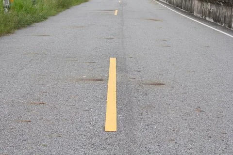 Close up empty of old road. Stock Photos
