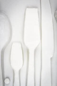 Close up of empty paper cutlery box Stock Photos