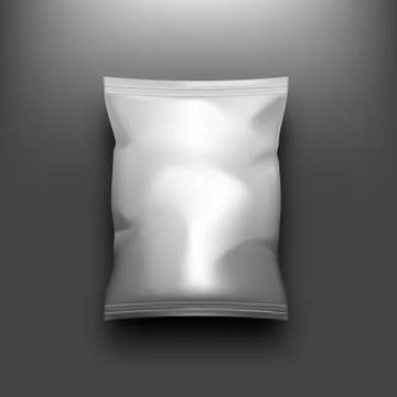 Close Empty Plastic Vacuum Bag On Dark Background Illustrazione stock
