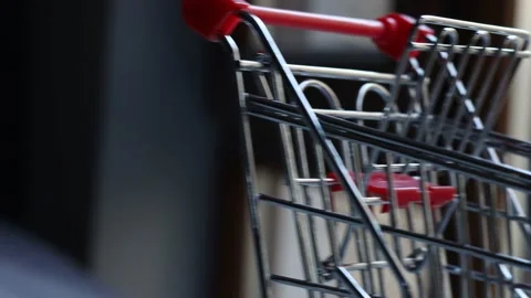 Close-up empty shopping cart on a background Video stock 172167202