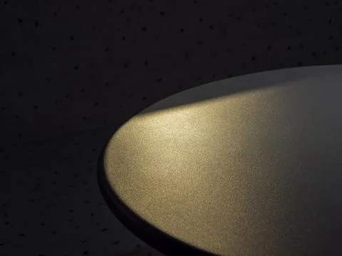 Close-up empty space for place the product object on round table edge with be Stock Photos