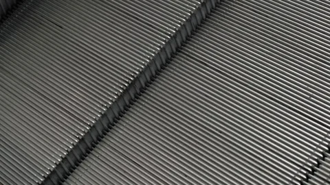 Close up of empty steps of pedestrian escalator in a shopping mall 動画素材 119431198