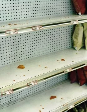 Close-up of an empty store shelf Stock Photos